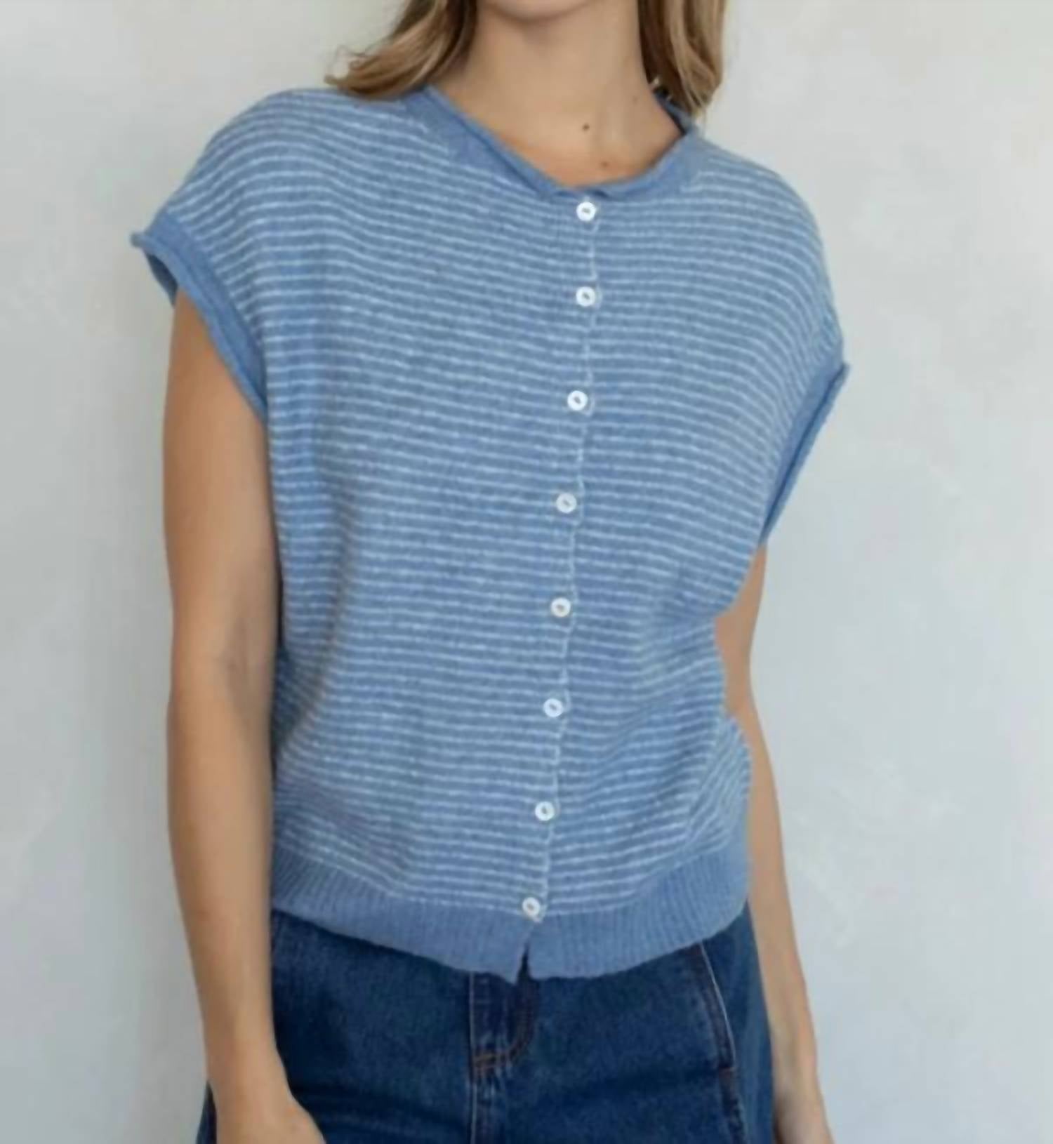 Mint Exclusives - Piper Pinstripe Vest Cardigan