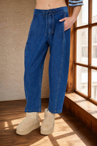 Joa - High Waist Front Tie Wide Leg Cropped Pants