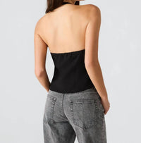 STEVE MADDEN Juvia Bow Top in black - women's tank top - alternate view