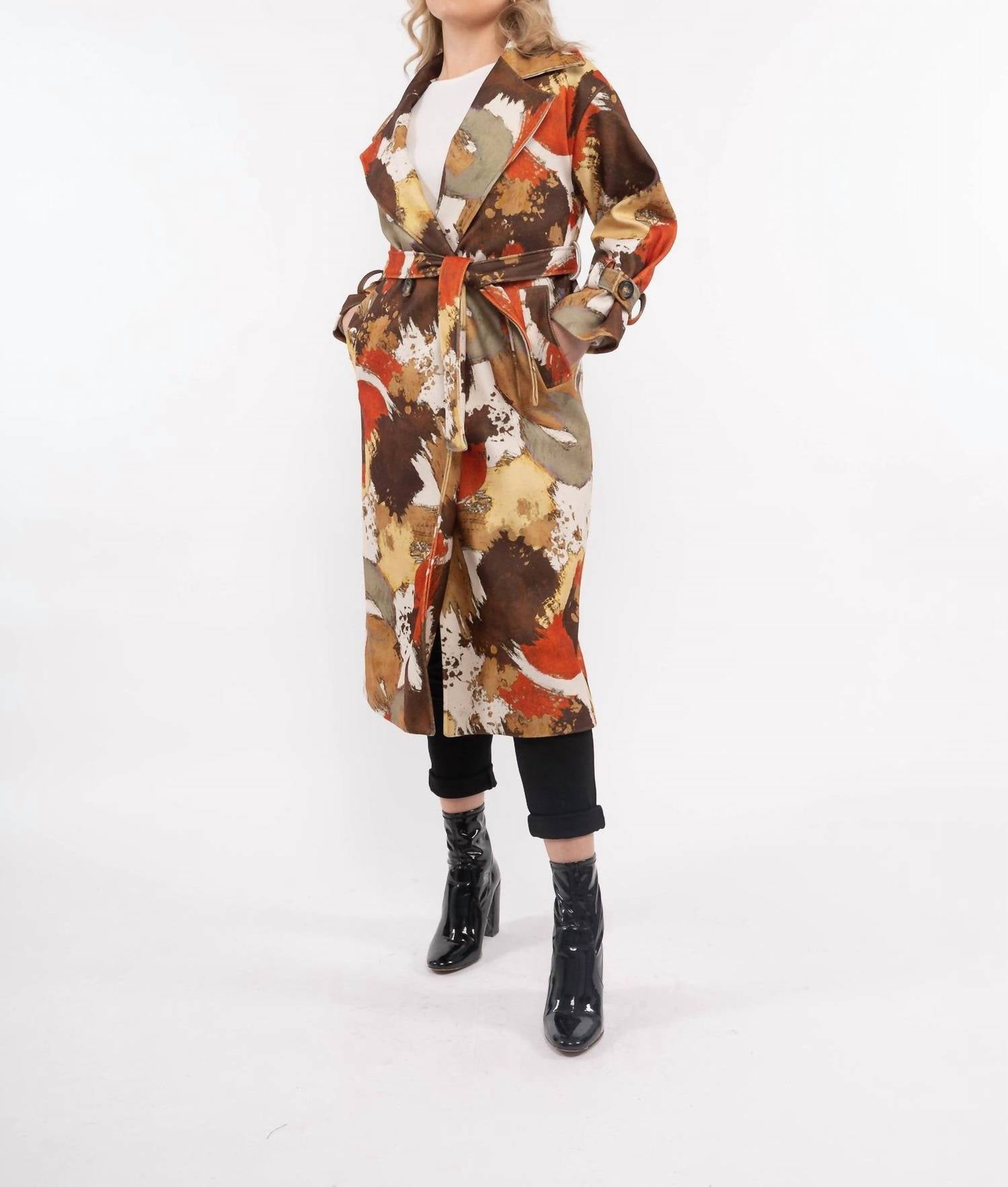 M Made In Italy - Mabella Abstract Long Coat
