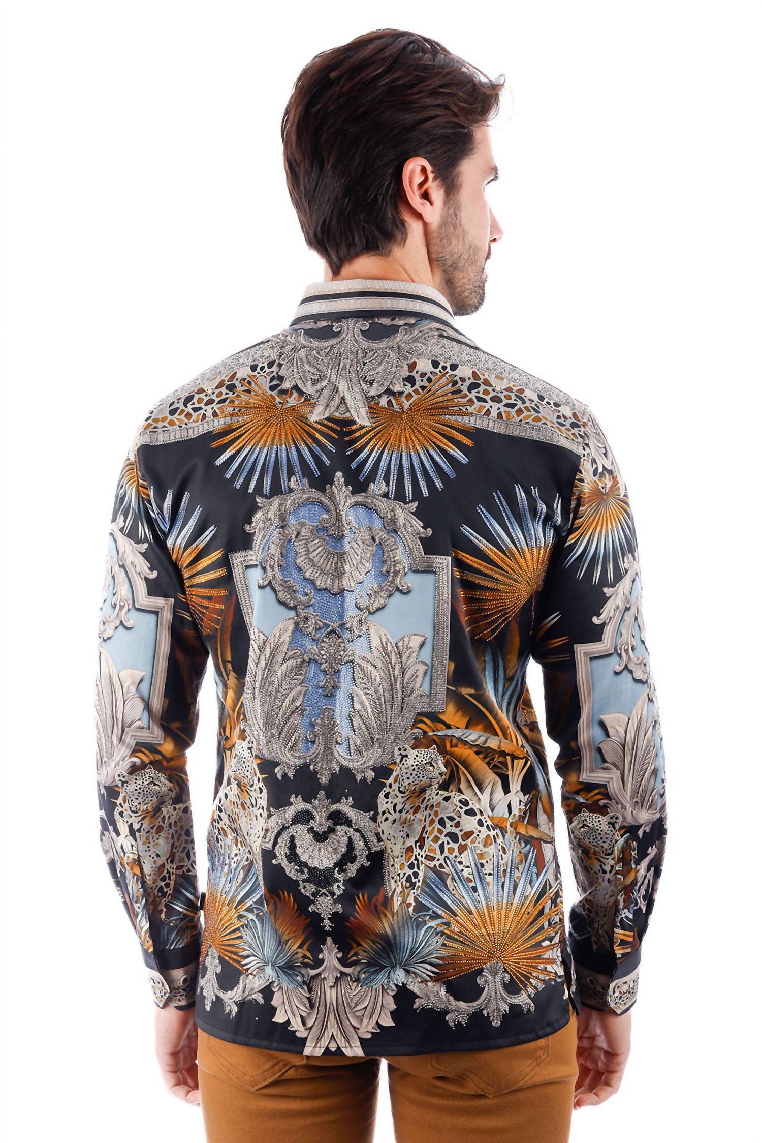Barabas - Rage Look Rhinestone Long Sleeve Shirt