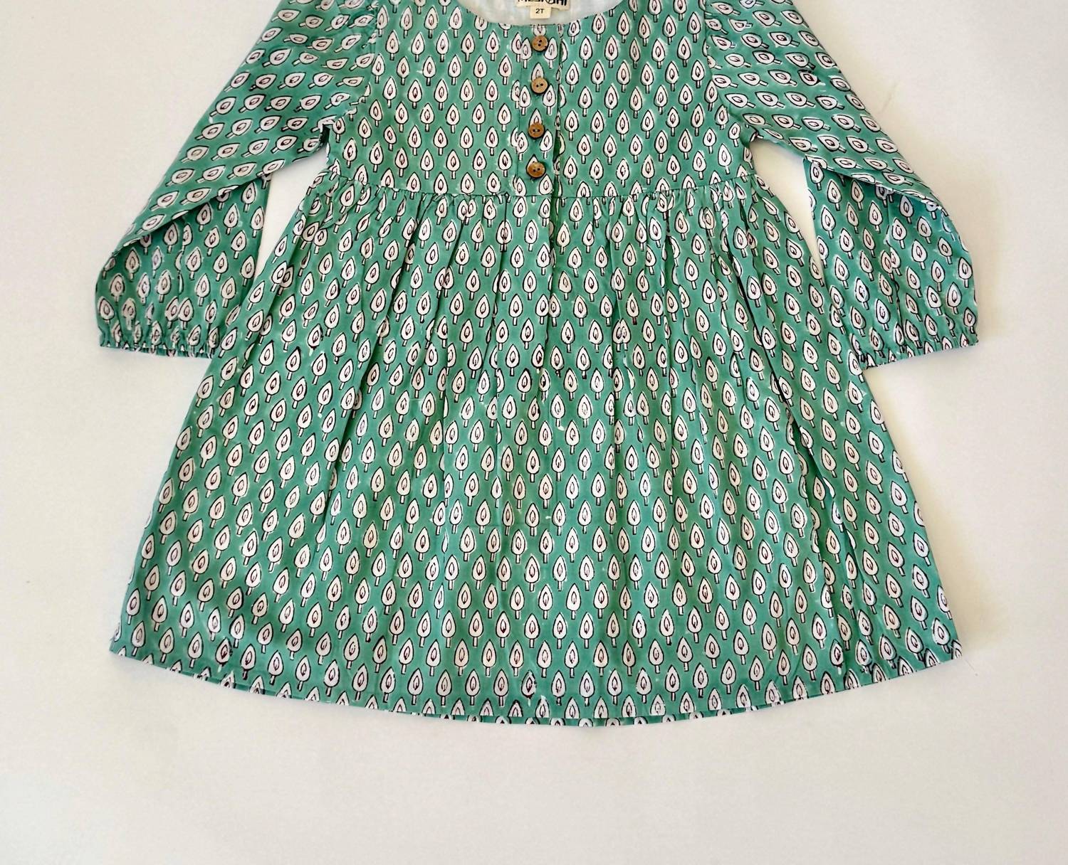 Meerahi - Girls Fall Front-opening Petal Print Dress