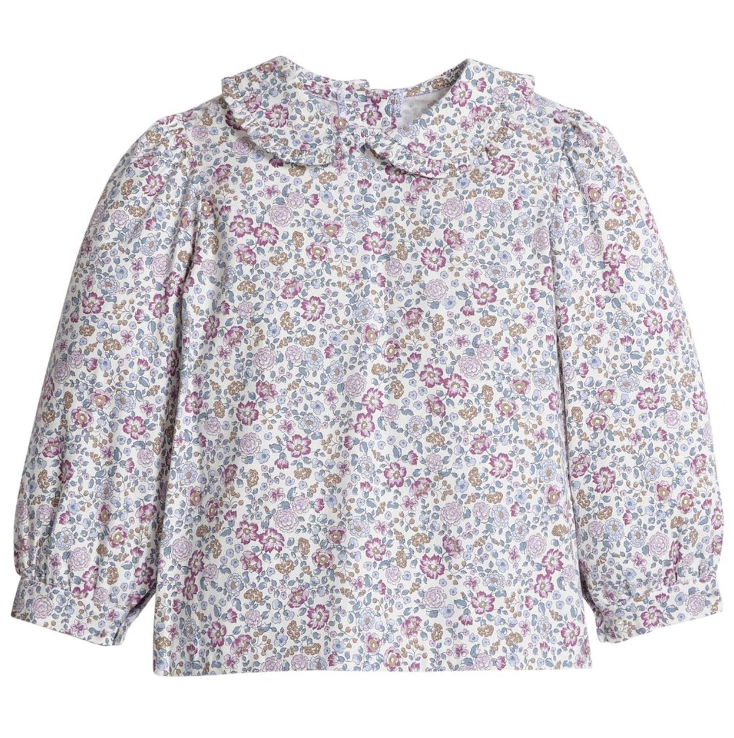 Little English - Girls Ruffled Peter Pan Blouse