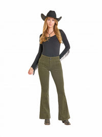 Rock & Roll Denim - Women's Corduroy Button Flare Jeans