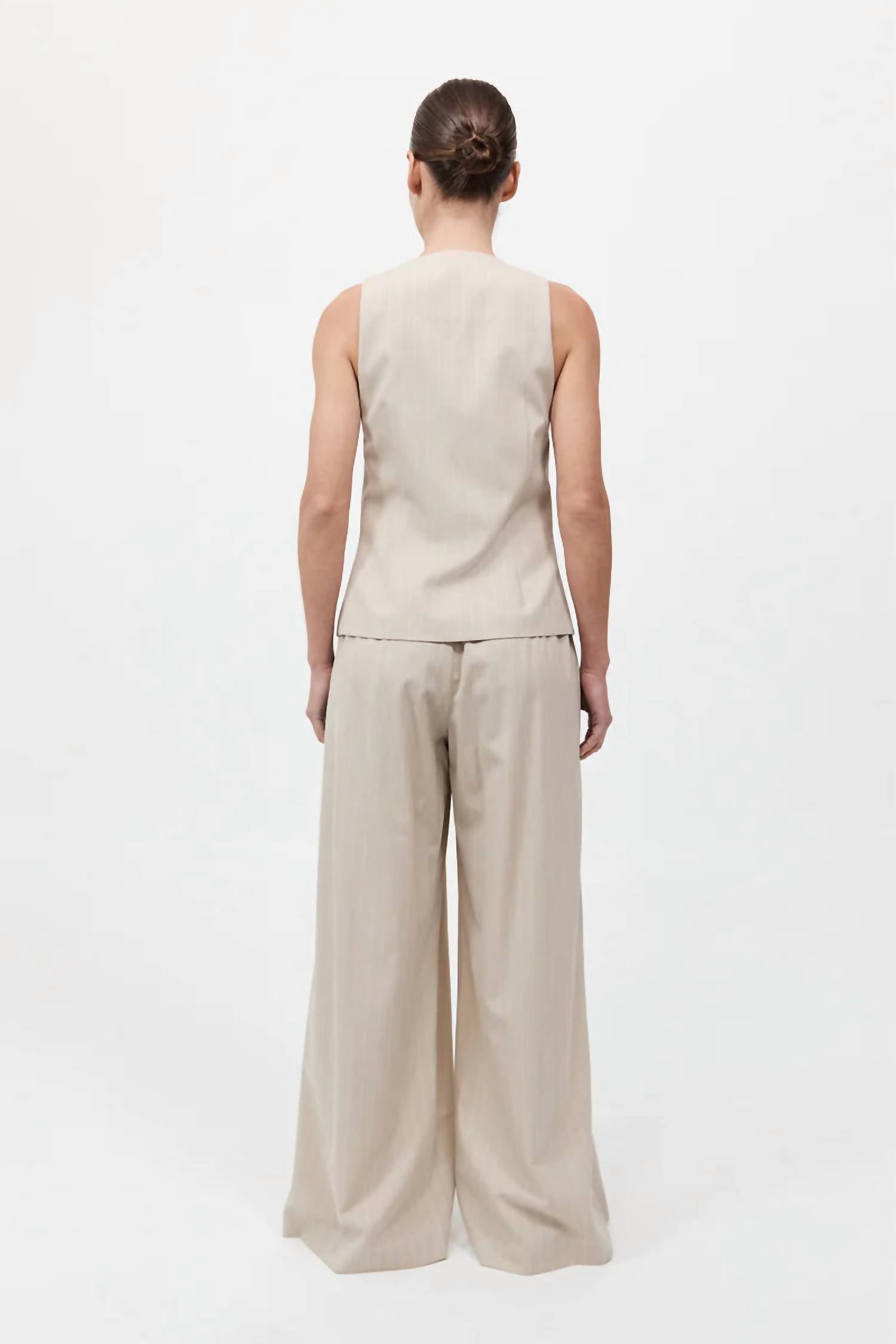 St. Agni - Pinstripe Wool Drawstring Pants