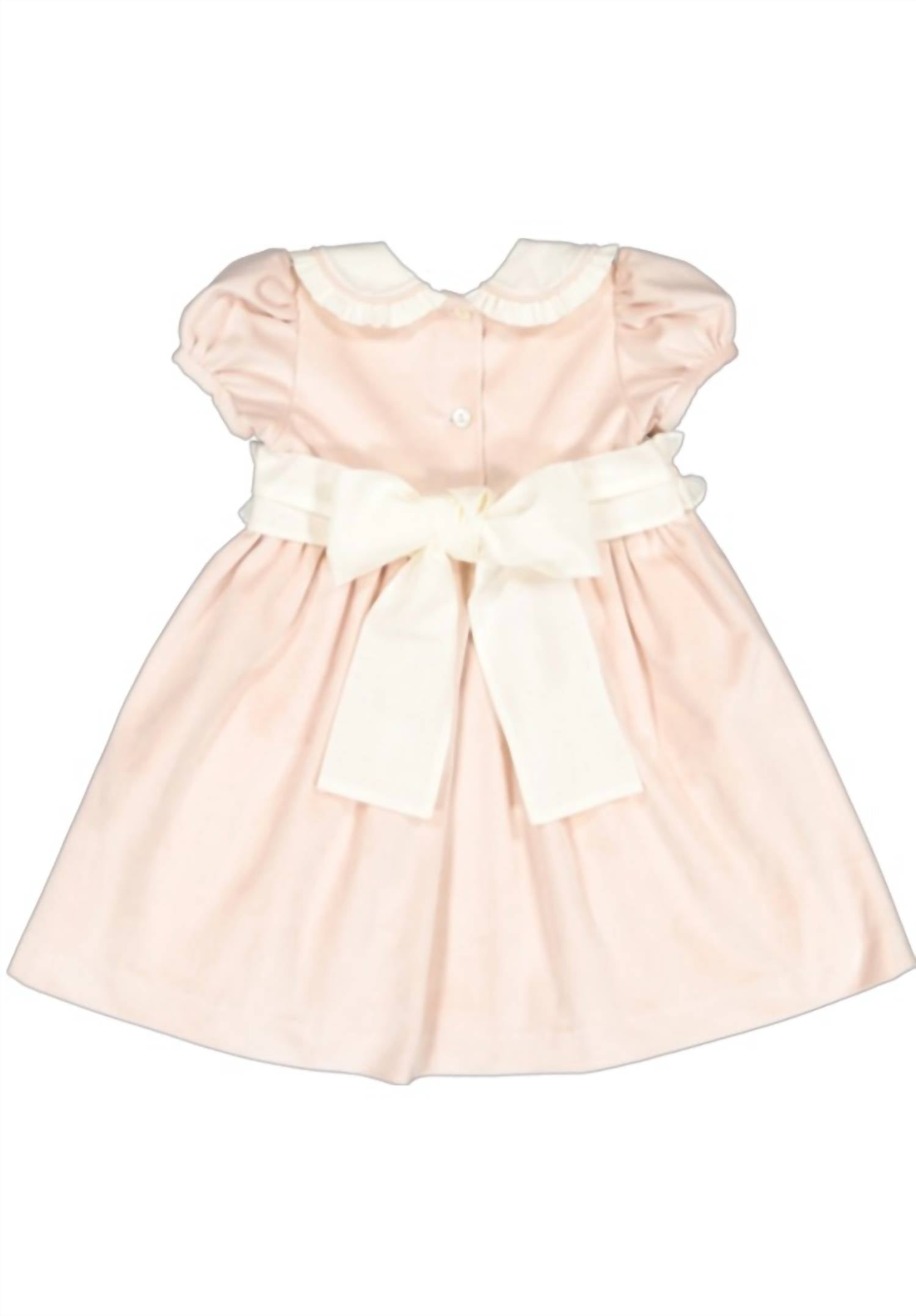 Sal & Pimenta - Girl's Velvet Dress With Smocked Sash