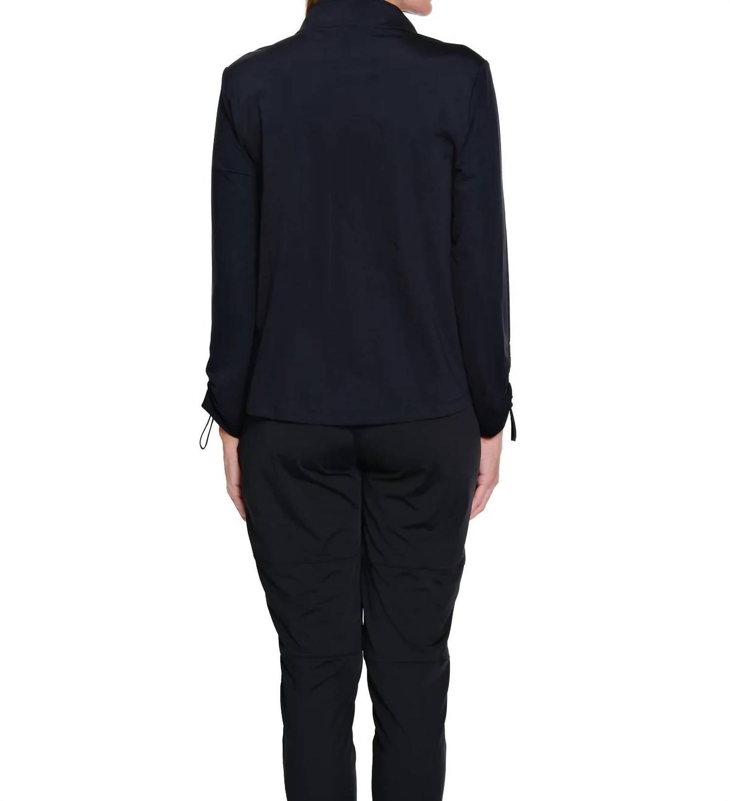 Multiples - Long Sleeve Zip Up Collar Jacket