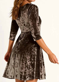 Tough Luv - Studded Velvet Skater Dress