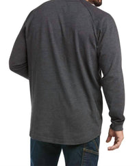 ARIAT Men's Rebar Cotton Strong Graphic Team Top in charcoal green - men's shirt - detail view