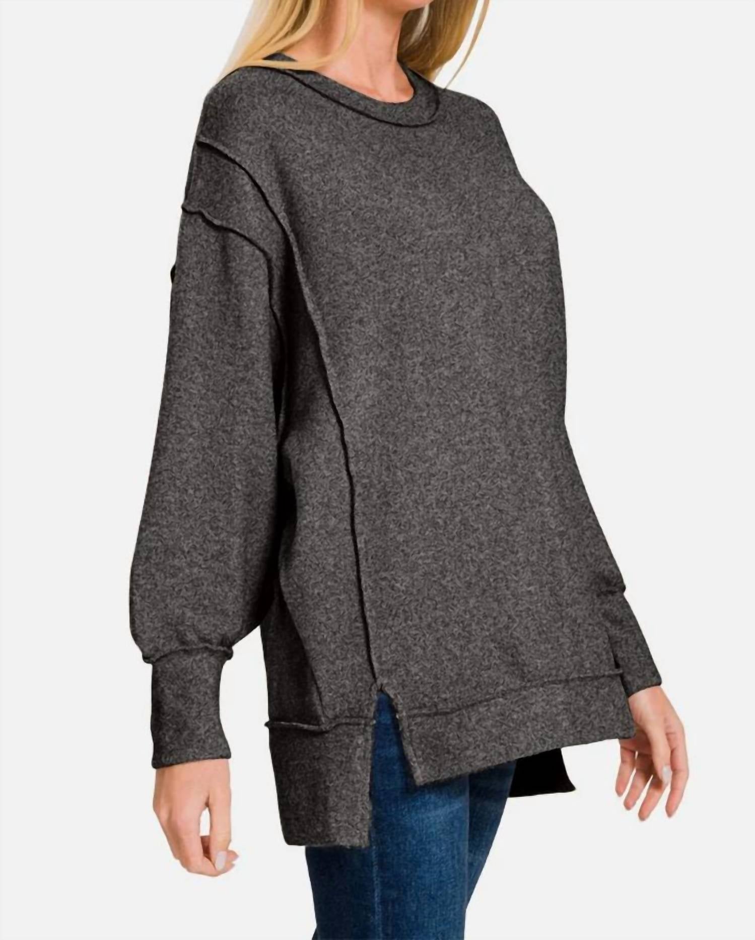 Zenana - Brushed Hacci Sweater - Plus