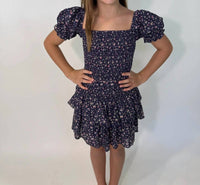 Katie J NYC Girls Marlee Top in midnight ditsy - kids' t-shirt - alternate view