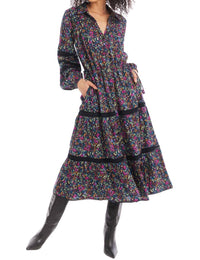 ALLISON NEW YORK LULU MIDI DRESS in ditsy floral - women's dress - view 4