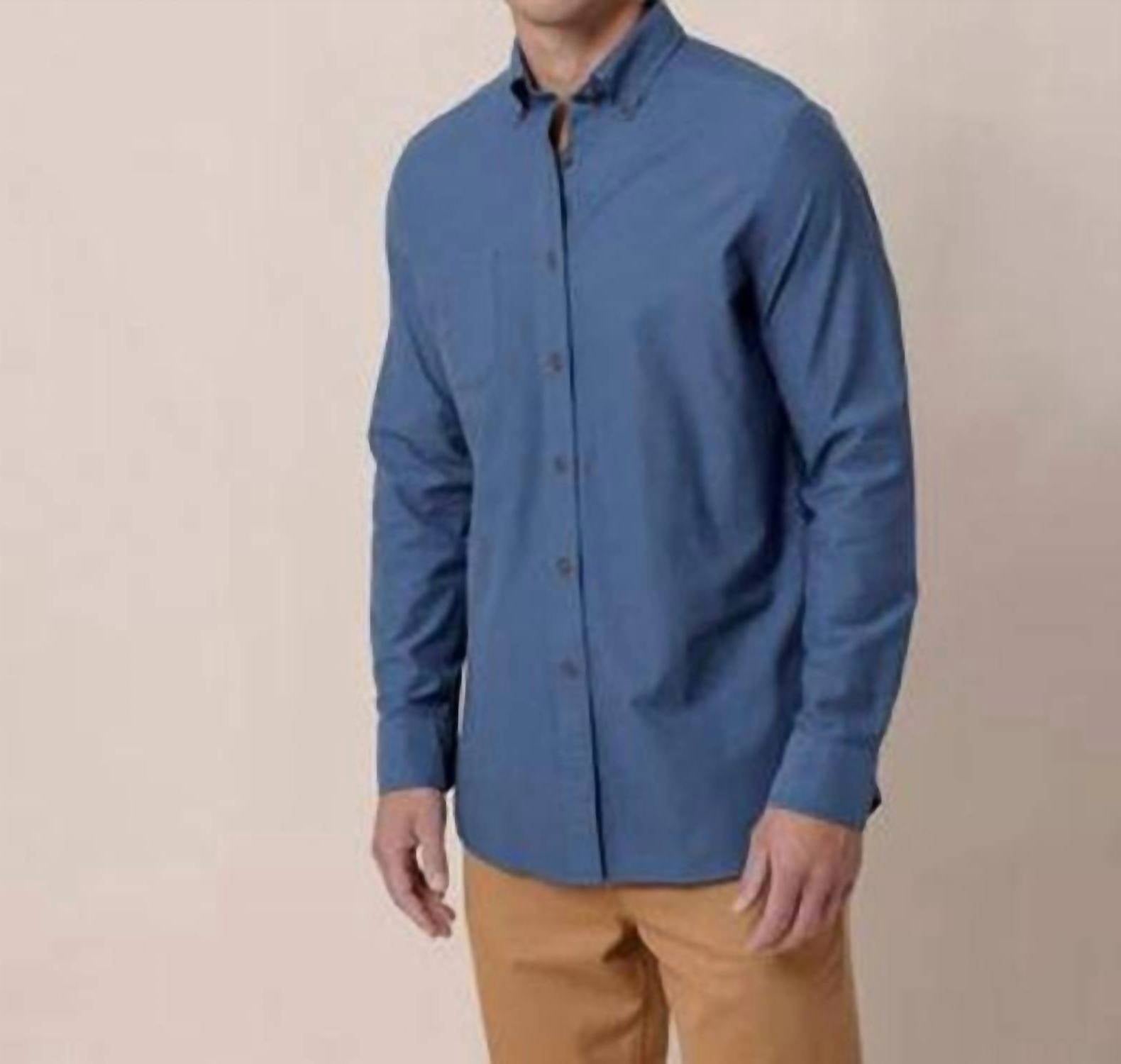 SOUTHERN TIDE East Coast Oxford Sportshirt in dress blue - men's shirt - alternate view