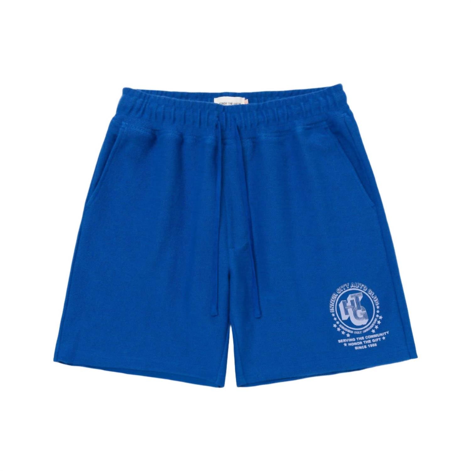 HONOR THE GIFT Men's Race Herringbone Short in blue - men's shorts