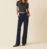 Le Jean - Pintuck Straight Leg Trousers