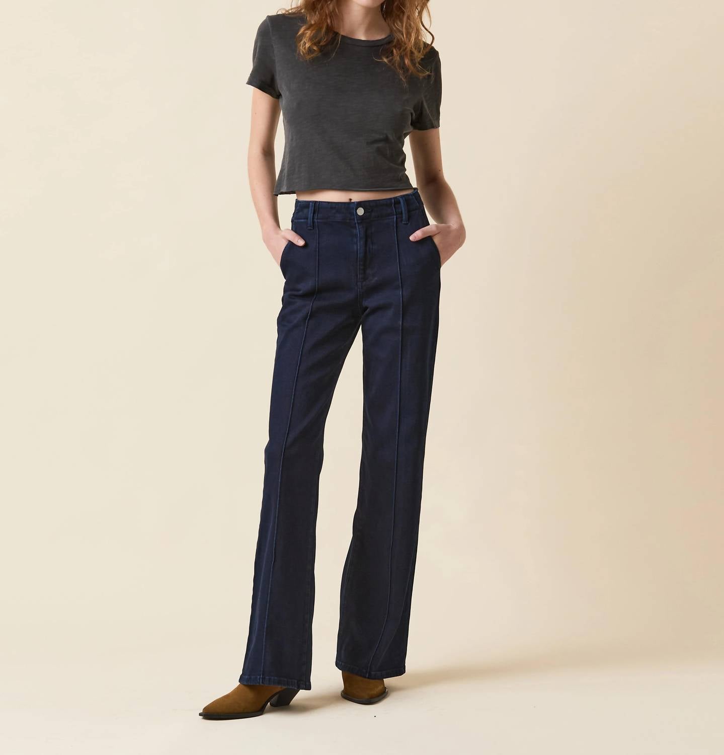Le Jean - Pintuck Straight Leg Trousers