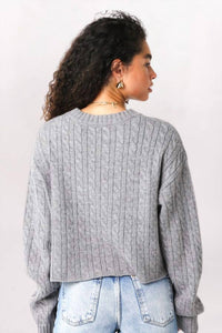 Olivaceous - Boxy Cable Sweater