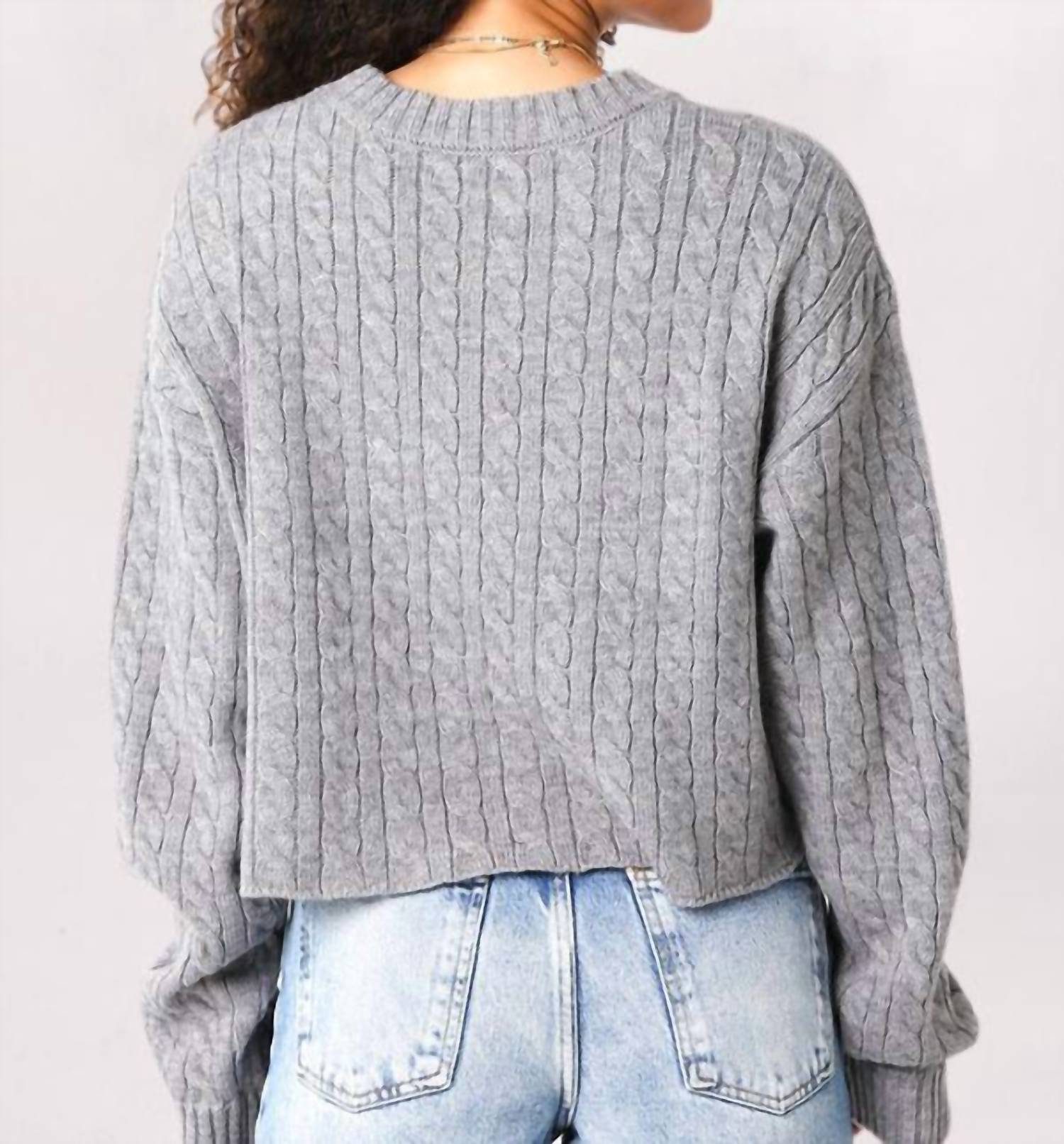Olivaceous - Boxy Cable Sweater