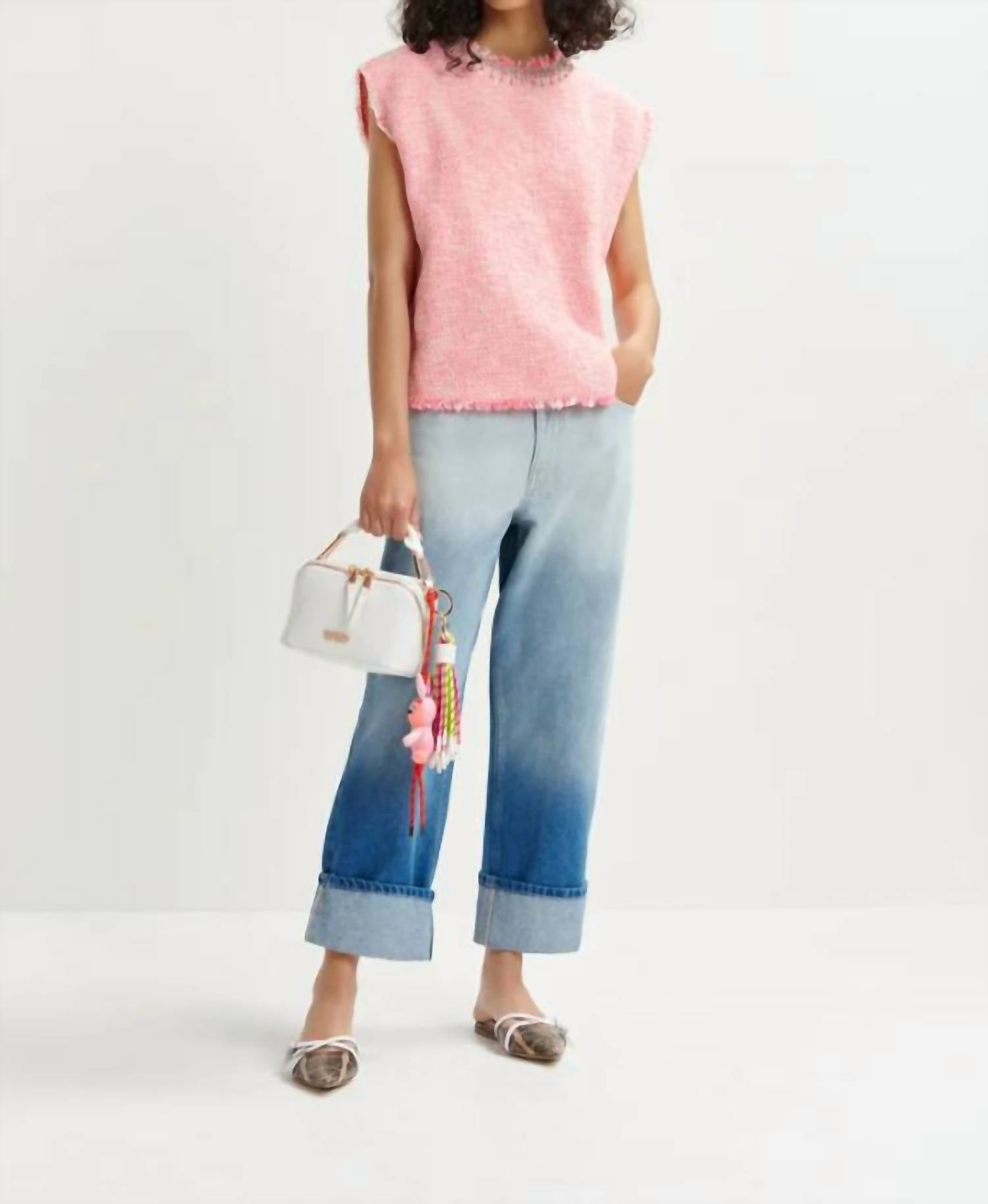Essentiel Antwerp - Sleeveless Sequin Neckline Top