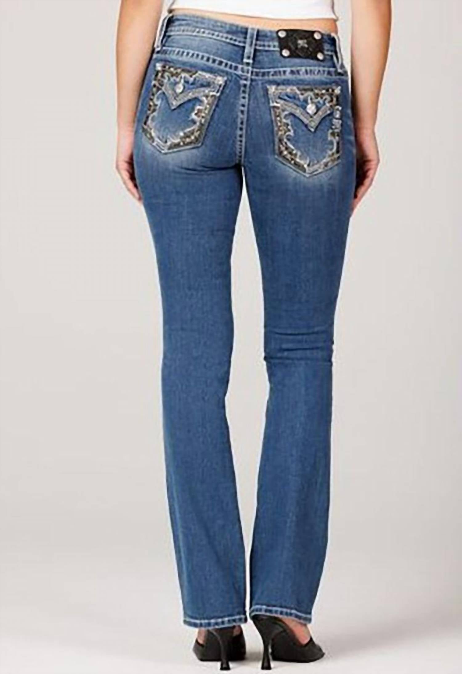Miss Me Women's Bootcut Jean in medium vintage 1 - women's pants - detail view
