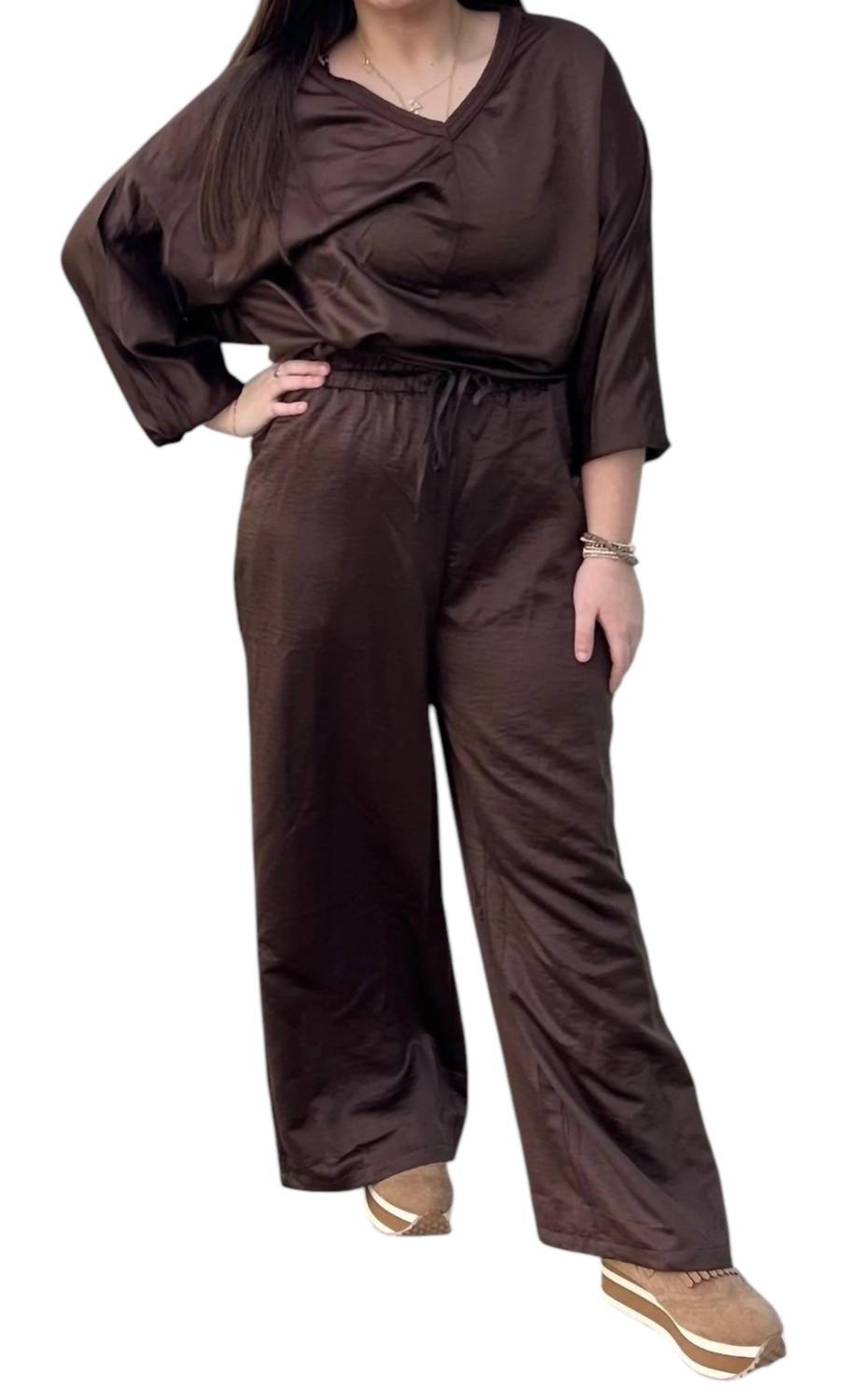 Little Daisy Closet - Satin Two-piece Set