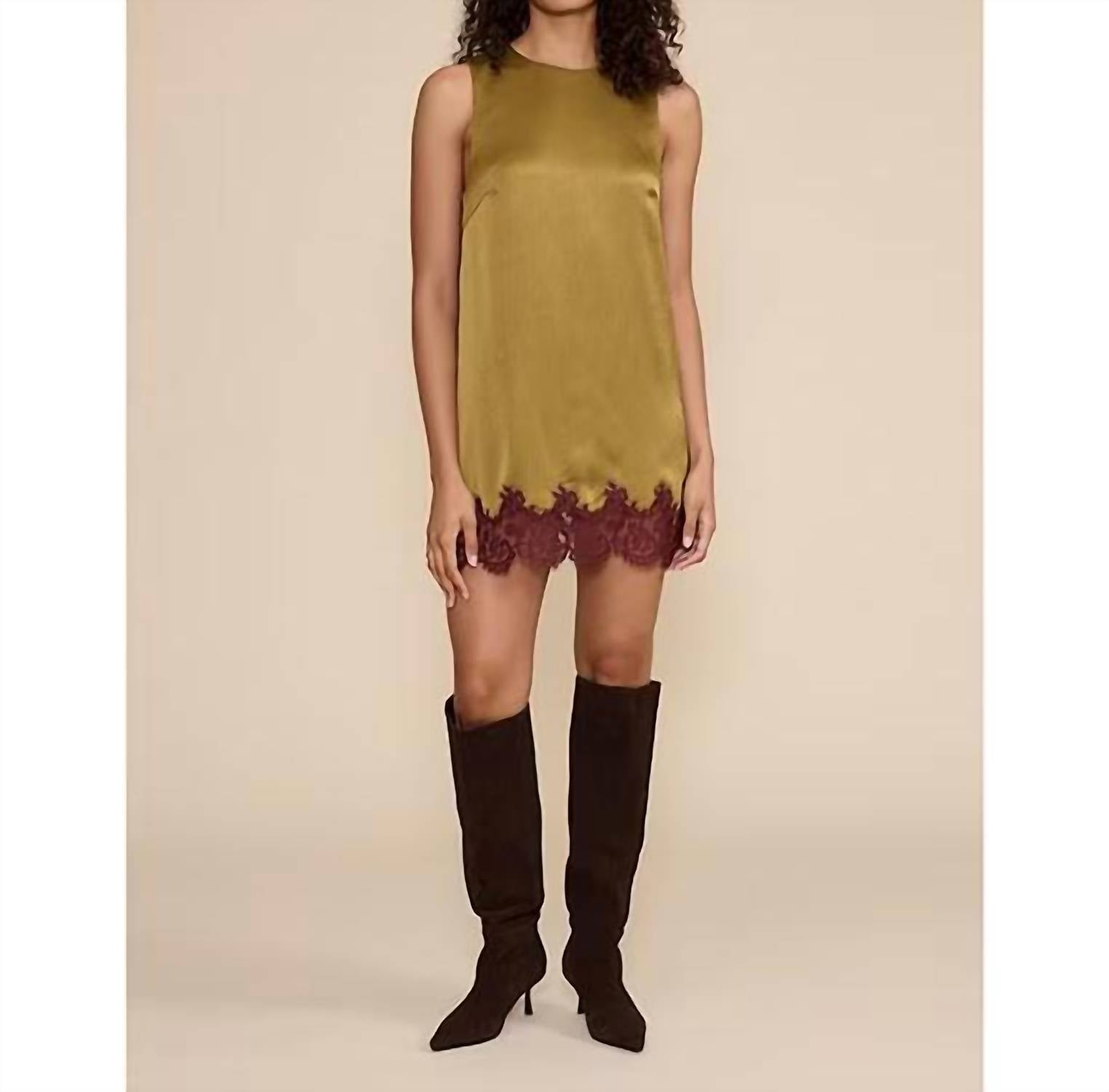 Lucy Paris - Roxy Lace Hem Sleeveless Mini Dress
