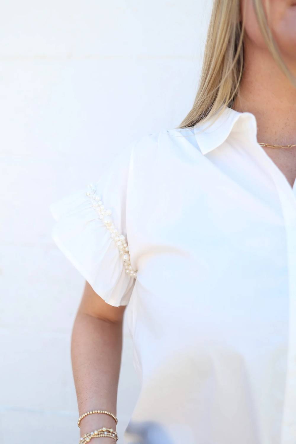 Entro - Pearl Ruffle Sleeve Blouse
