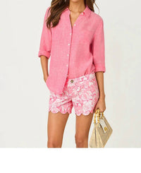 Lilly Pulitzer - Sea View Button Linen Down Top
