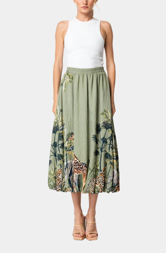 Ciebon - Andrey Printed Bubble Midi Skirt