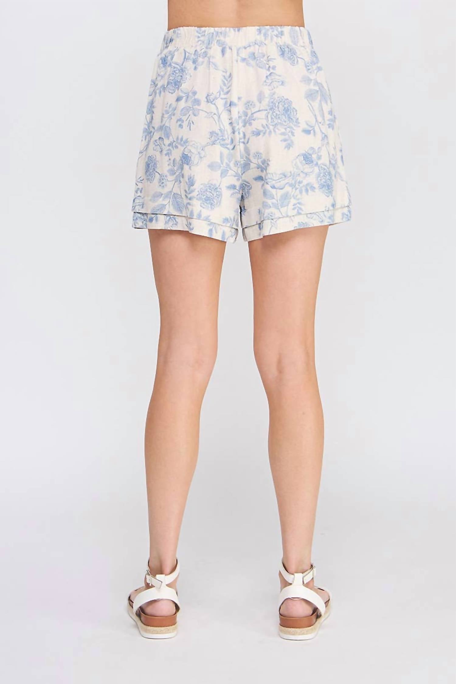 Allie Rose - Printed Soft Linen Shorts