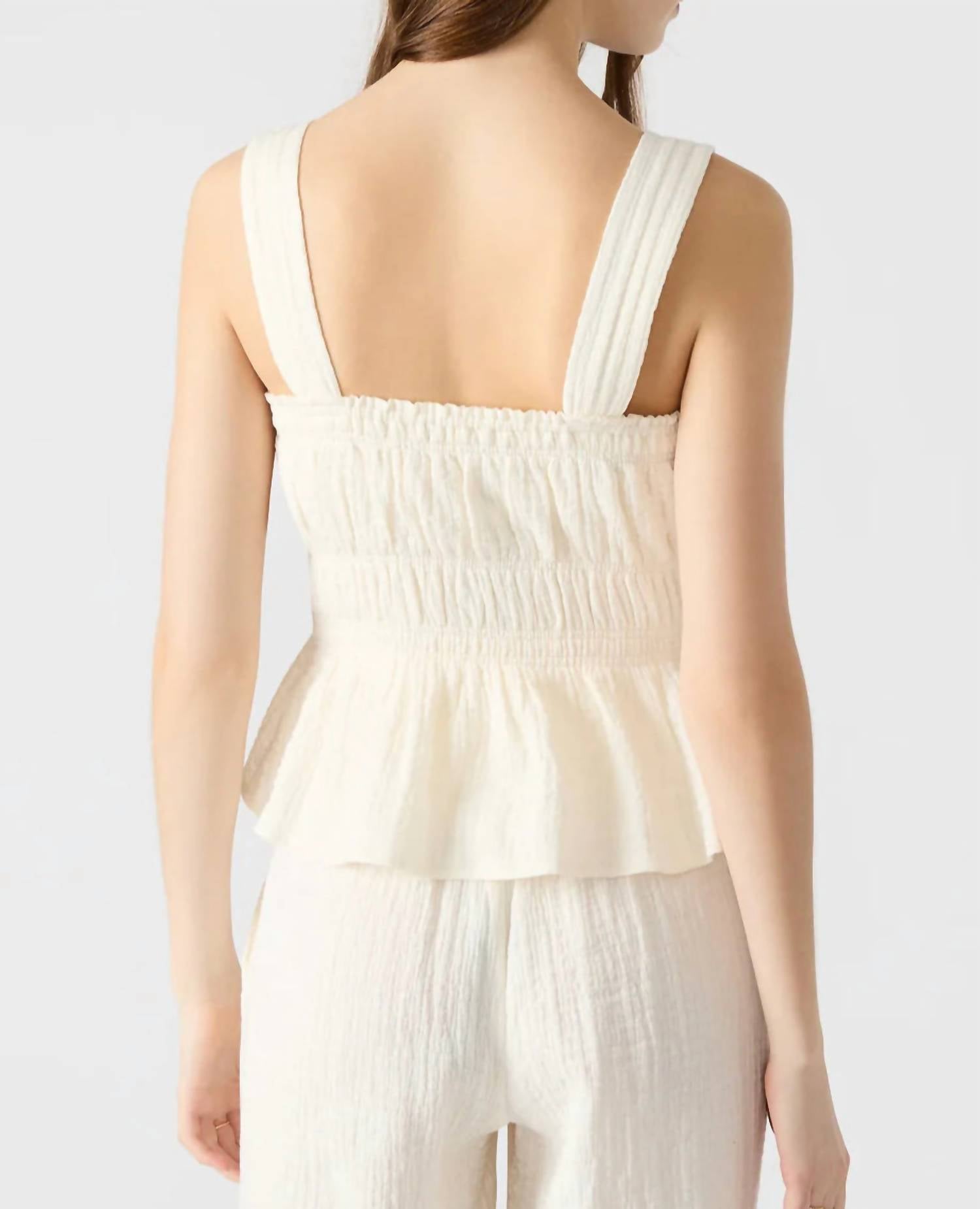 STEVE MADDEN Glory Square Neck Top in ivory - women's blouse - detail view