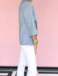 Boho Chic - Denim Twist Front Blouse