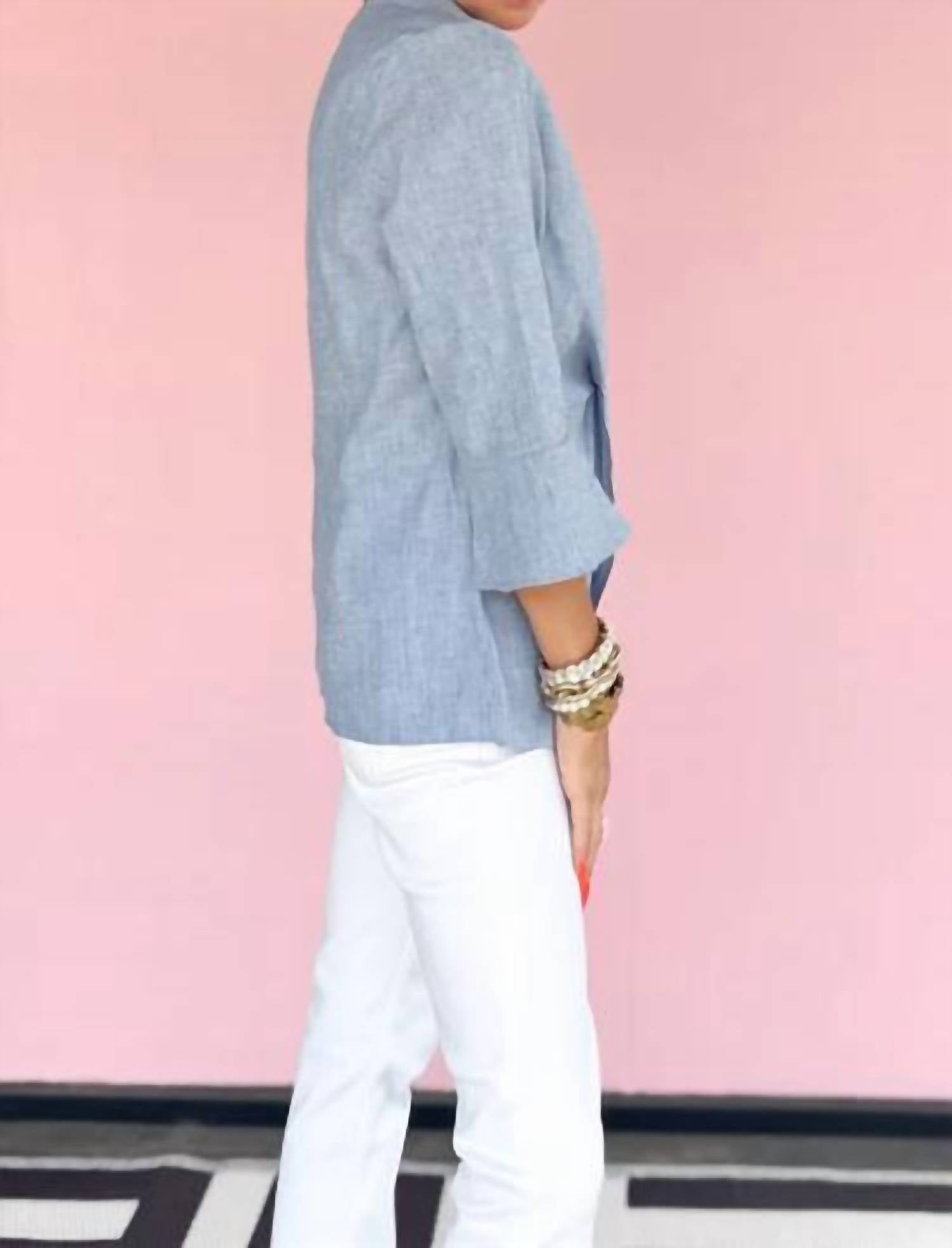 Boho Chic - Denim Twist Front Blouse