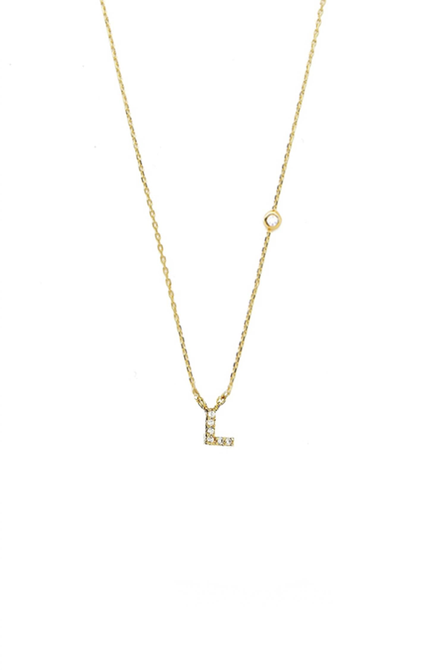 Tai Jewelry Women's Initial L Necklace in gold - women's jewelry