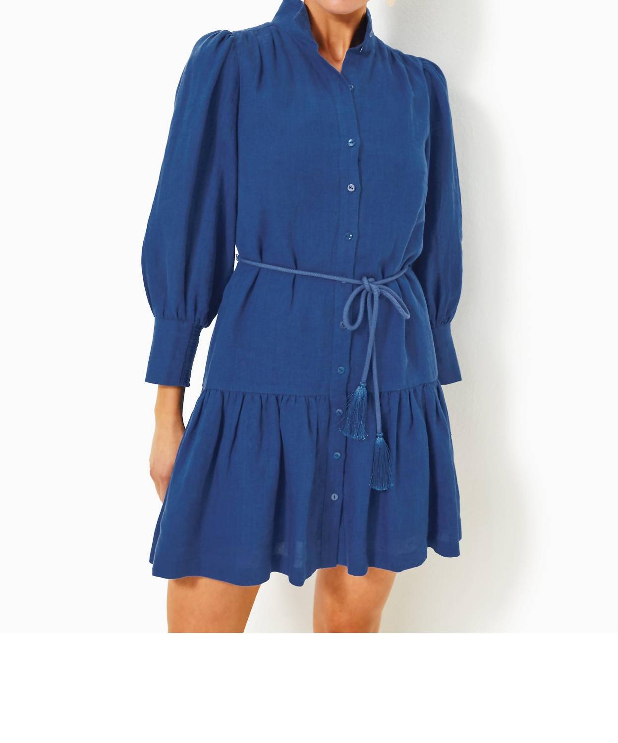 Lilly Pulitzer Drena Linen Mini Dress in martinique blue - women's dress