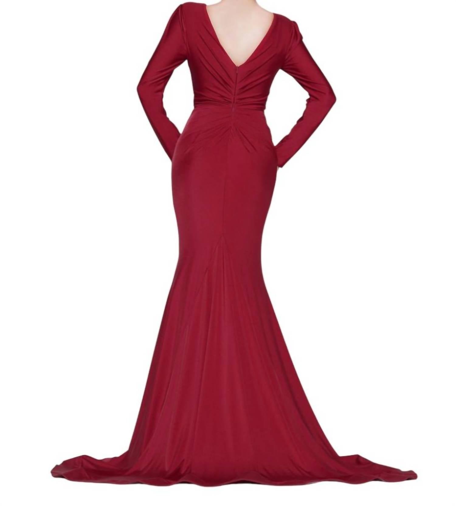 Colors Dress - Long Sleeve Fitted Evening Dress