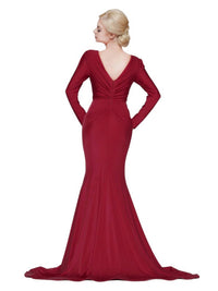 Colors Dress - Long Sleeve Fitted Evening Dress