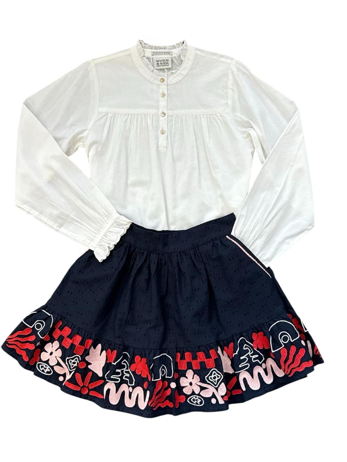 Scotch & Soda - Girl's Jacquard Embroidered Skirt