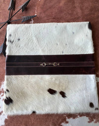 Equipage - Snaffle Bit Cowhide Leather Pillow Cover #2