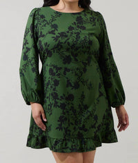 Sugarlips - Tindrie Floral Ruffle Flounce Mini Dress - Plus