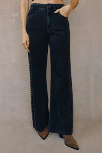 Bella Dahl Anya Studded Vintage Jean in moon shadow wash 1 - women's jeans