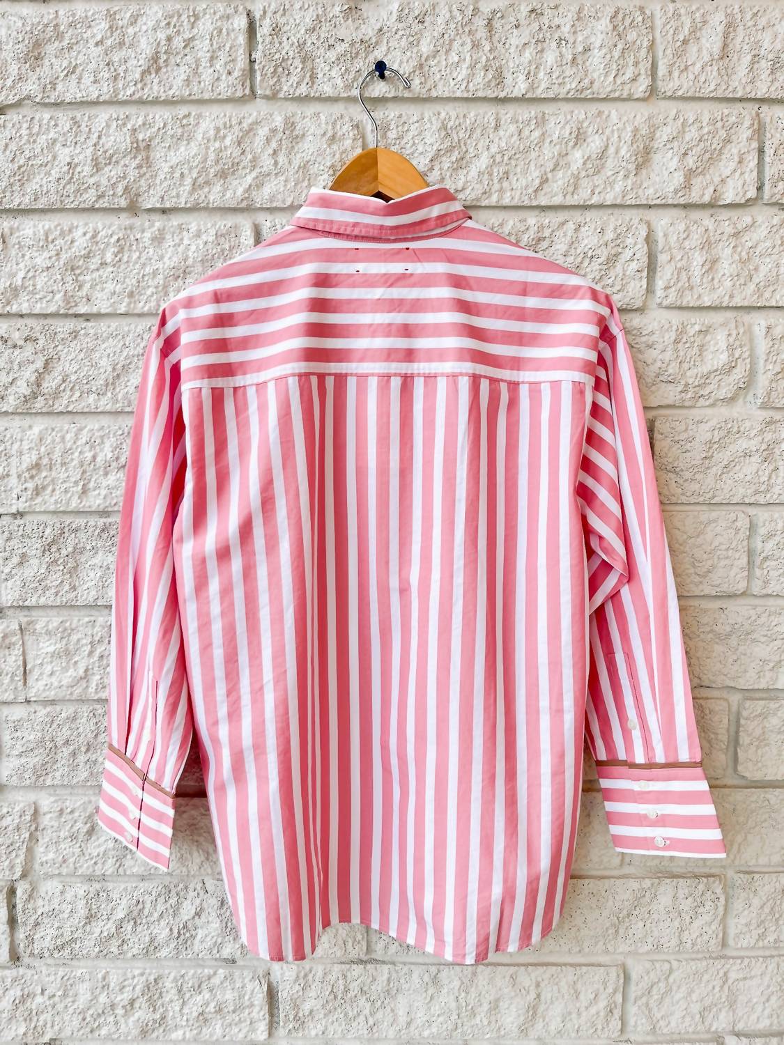 XIRENA Gillian Long Sleeve Shirt in rosebud stripe - women's shirt - alternate view