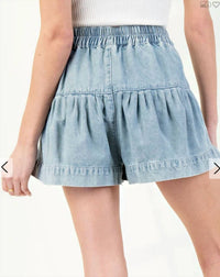 Ee:Some - Women's Katy Pleated Denim Shorts