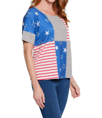 Multiples - Mixed Print Knit Top