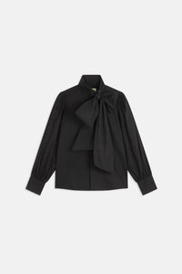 Suncoo Women's Leny Bow Top in noir - women's shirt