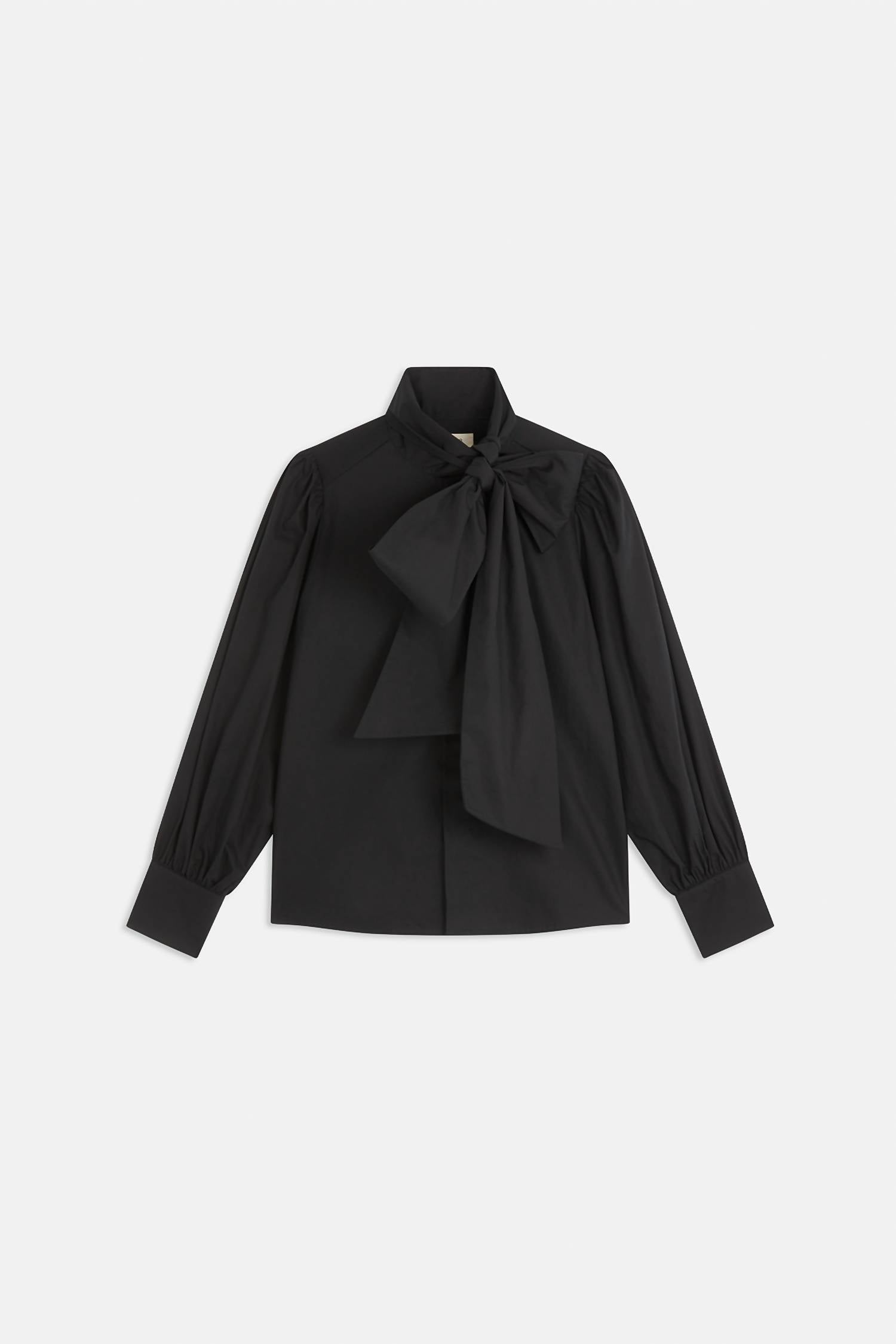 Suncoo Women's Leny Bow Top in noir - women's shirt