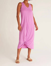 Z Supply Reverie Knot Tri-blend Dress in wild dahlia - women's dress