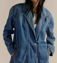 We The Free Women's Monique Indigo Duster in blue - women's jacket - view 4
