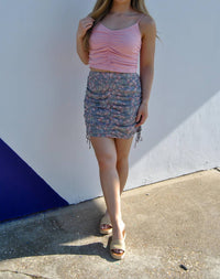 Davi & Dani - Ruched Mini Skirt