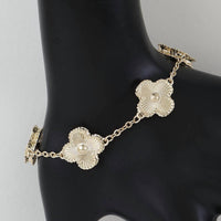 3Am By H&D Accessories - Women's Modern Cubic Zirconia Clover Charms Bracelet